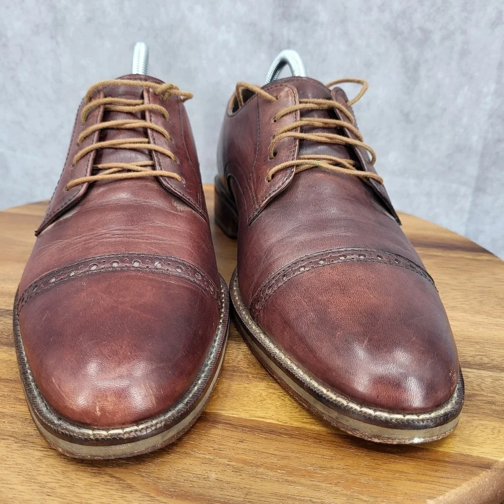Cole Haan Air Oxford Shoes Mens 8 M Brown Leather‎ Jefferson Cap Toe Dress Shoes